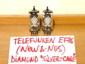 2x EF86 Telefunken / 6267 / EF806S - DIAMOND "SILVER-CAGE" GERMANY, MATCHED PAIR - Picture 1 of 3