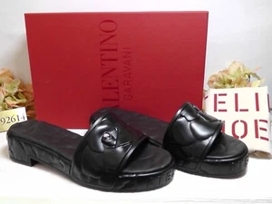 VALENTINO GARAVANI BLACK Platform Sculpted Poolside Mules Slide Size 37***$450** - Picture 1 of 11