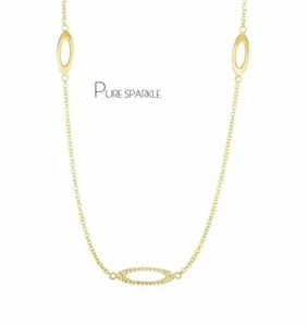 14K Gold 0.16 Ct. Lab-Created Diamond Open Oval Infinity Symbol Necklace - Picture 1 of 1