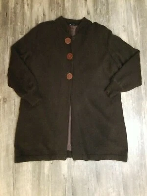 Cárdigan Chaqueta SUÉTER Abrigo Venesha XL Marrón Oscuro ANGORA Botón Esponjoso EXCELENTE ESTADO Foto 1 de 4