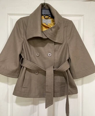 CHAQUETA MUJER GAMUZA AZUL MARINO ANTIGUA TALLA S MANGA 3/4 6 BOTONES CINTURÓN DELANTERO Foto 1 de 4