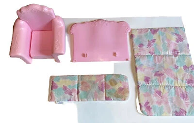 Barbie Vintage Rosa Brillante SILLA TUMBONA/SOFÁ-PIEZAS DE REPUESTO P1990 Mattel Foto 1 de 4