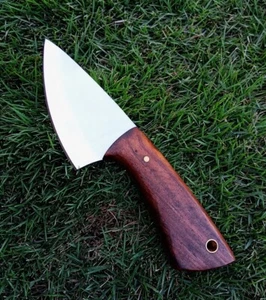 Handmade Fixed Blade Skinning Knife Carbon Steel Blade Wood Handle Full Tang - Picture 1 of 6