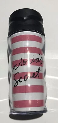 Victoria`s Secret Rosa Blanco Rayas Vaso Taza Café Taza Termo Caliente/Frío Foto 1 de 4