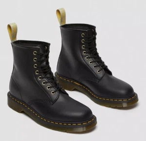 DR MARTENS 1460 BLACK VEGAN 8-EYE LACE UP ANKLE BOOTS SIZE UK 5 RRP £169 NEW!!!