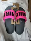 Nike Women's Slides Big Logo Pink Blast/Black Grey BQ4632-604 Size 11