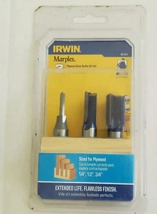Irwin Tools Marples 3 piezas de madera contrachapada Dado Router Bit Set 1901029 1/4 "1/2" y 3/4" - Imagen 1 de 3