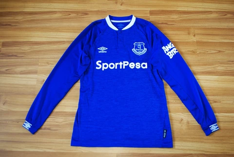 EVERTON HOME FOOTBALL SHIRT 2018-2019 LONGSLEEVE JERSEY UMBRO SIZE MENS SMALL Cover