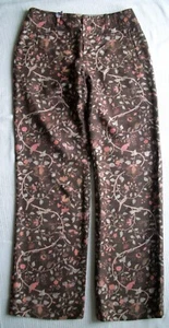 Peruvian Connection Moorea Trousers Pants Sz 4 Birds Floral - Picture 1 of 10