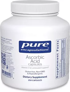 Pure Encapsulations Ascorbic Acid 1000mg - Vitamin C - Vegan - 250ct - Exp 01/27 - Picture 1 of 8
