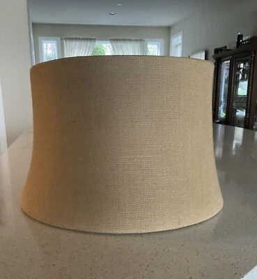 Cerámica granero texturizado arpillera natural CÓNICO GRANDE pantalla de lámpara Foto 1 de 4