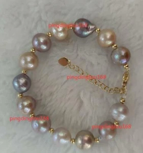 beautiful  AAA real natural south sea baroque pearl bracelet 18K Gold filled  - Picture 1 of 4