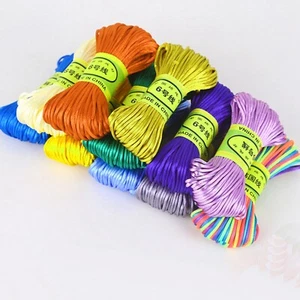 20 Meter 2mm Braided Macrame Satin Silk Cord Chinese Knot Nylon Rattail Thread - Picture 1 of 26