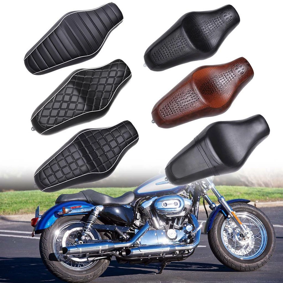 Asiento de pasajero de conductor dos para Harley Sportster 1200 XL883 hierro 883 superbajo Foto 1 de 4