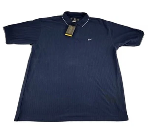 Vintage 2001 Nike Golf Poloshirt Herren XXL 2XL Blau Neu Mit Mängeln Bitte Lesen - Bild 1 von 12