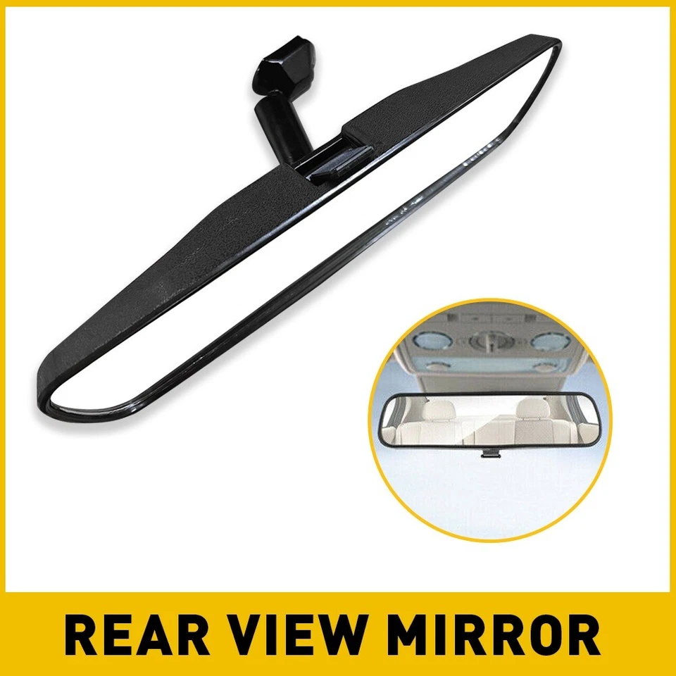 Universal 8" Rearview Rear View Mirror Inside Interior Black For Car SUV Truck - Image 1 of 4