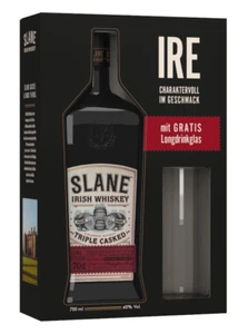 (34,19€/l) Slane + Glas Triple Casked Irish Whiskey 40% 0,7l Flasche