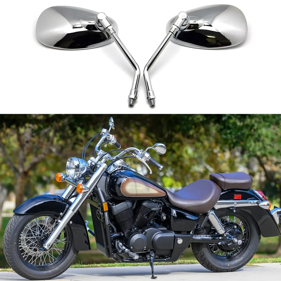 Chrome Motorcycle Rear View Mirrors for Honda Shadow Aero VT 750 1100 Rebel 250 - Image 1 of 4