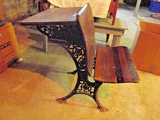 Vintage child's wood school desk - 1940's - 50's