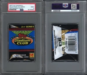 1991 Stadium Club Baseball Cello Pack Jeff Bagwell RC Back PSA 9 MINT 85195683 - Picture 1 of 3