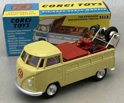 VW T1 Pannenhilfe Abschleppwagen Maßstab 1:47 Corgi Toys 490 Repro OVP NEU - Bild 1 von 4