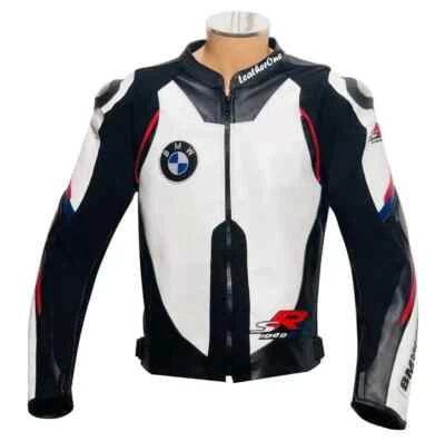 Chaqueta de motocicleta BMW personalizada Chaqueta de moto Cuero de vaca Motociclistas Racing Jack Foto 1 de 4