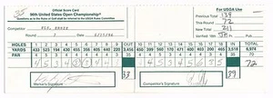Ernie Els 1996 U.S. Open Tournament Used Golf Scorecard Autograph Oakland Hills - Picture 1 of 2