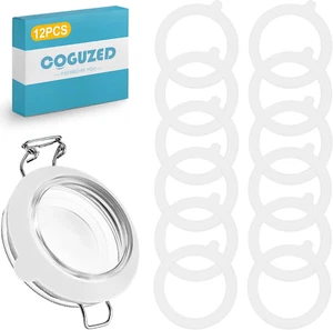 Coguzed 12 Pcs Rubber Seals for Glass Jars, Silicone Gasket Sealing Rings Replac - Picture 1 of 12