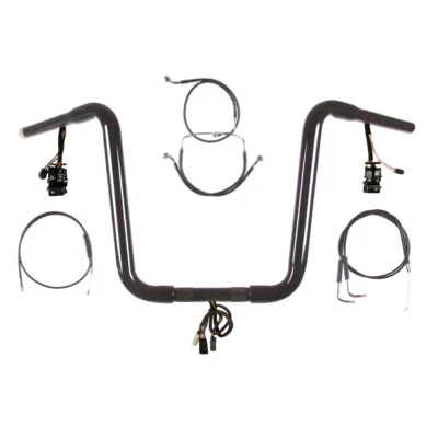 Kit de barra estrecha precableada 2007 Harley-Davidson Road King con crucero 1 1/4" negro 14" Foto 1 de 2