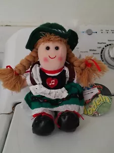 Plush Girl Doll Bavaria, Yodeler, Trad. Dress, Gerhardshofen, German, Works - Picture 1 of 6