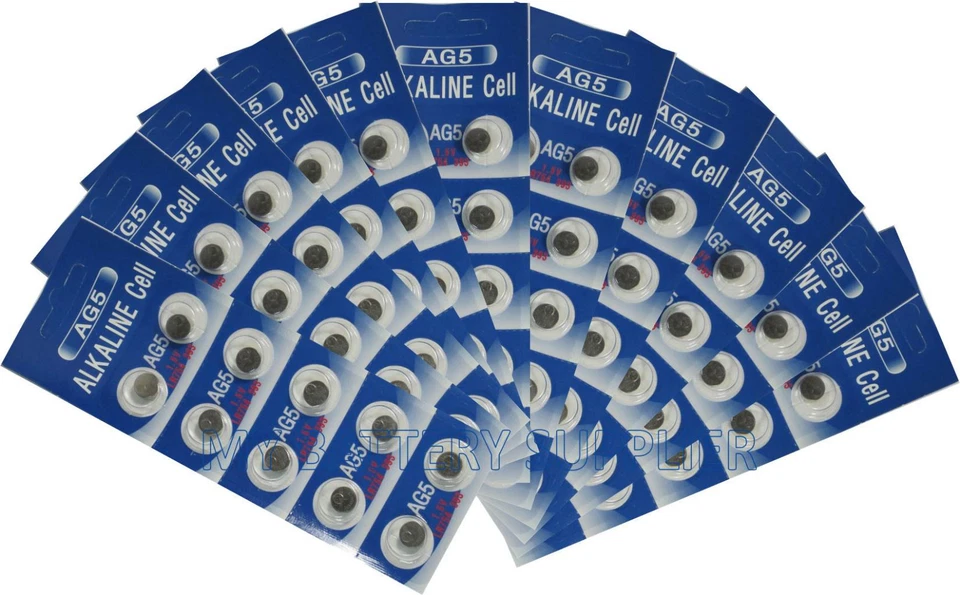 100 pilas alcalinas para reloj AG5 LR754 393 SR48 1,5 voltios envío desde EE. UU. Foto 1 de 1