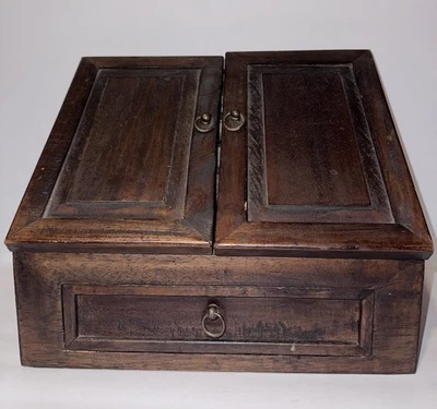 Секретарь органайзер керамики амбара деревянный столешница 13 «X 11» 7,5» винтажный - Изображение 1 из 4