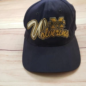 Vintage Michigan Wolverines Mütze Kappe nicht verstellbar Herren 7-7 3/4 NCAA Starter 90er - Bild 1 von 11
