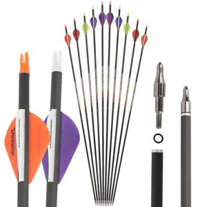 31 Zoll Carbonpfeile Jagdpfeile Spine250-600 Bogenschießen Recurve Bogen Jagd - Picture 1 of 17