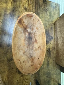 Primitive Vintage Oval Wooden Trencher Dough Bowl 17” - Picture 1 of 9