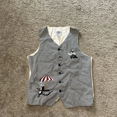 Vintage Looney Tunes Vest Womens Small Warner Bros Cartoons Plaid Button 90s  - Image 1 of 4
