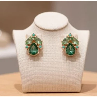 Pendientes Guirnaldas Cabujón Cristal Verde Esmeralda Banana Republic Para Mujer Nuevos con Etiquetas 68 Foto 1 de 4