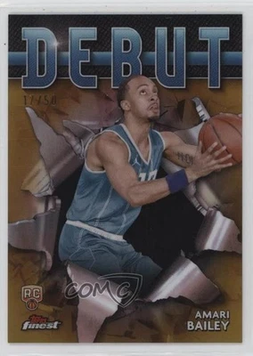 2023-24 Topps Finest Debut Gold Refractor /50 Amari Bailey #D-28 Rookie RC - Image 1 of 2
