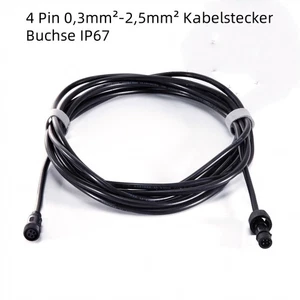 Wasserdicht Männlich & Weiblich 4 Pin Kabelstecker Buchse IP67 0,3mm²-2,5mm² - Picture 1 of 17