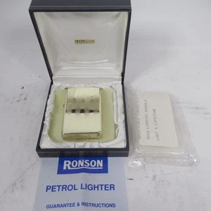 Gold Ronson Petrol Lighter Boxed Pocket Vintage 6cm Collectable | Preloved - Picture 1 of 23