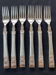 6 x Community Silver Plate Oneida Hampton Court Coronation Serving Forks 19 cm - Picture 1 of 2