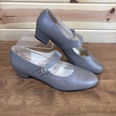 Foot Thrills By Clinic Tasha Womens Block Heel Taupe Leather Mary Jane Size 9.5M - Image 1 of 4