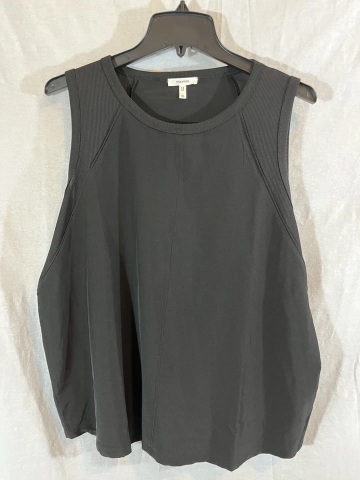 Camiseta sin mangas Maurice’s XL negra Active Wear para mujer Foto 1 de 4