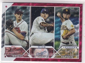 2023 Topps #284 (Kyle Wright/Julio Urías/Yu Darvish) Red Foil #/199 - Picture 1 of 2