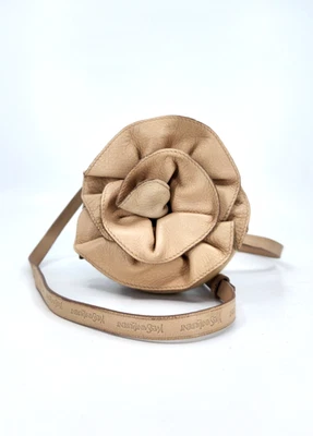 Yves Saint Laurent Nadja Beige Floral Leather Pouch Belt Bag Zip Pouch - Image 1 of 4