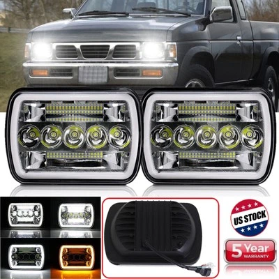 For Nissan Pickup Hardbody D21 2SETS NEW 7x6" LED Headlights DRL High/Low Beam - Image 1 of 4