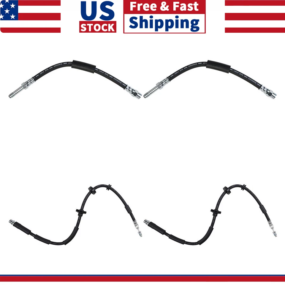 Línea de freno de manguera de freno delantera trasera 4 piezas para BMW 528i xDrive 2012-2016 Foto 1 de 4