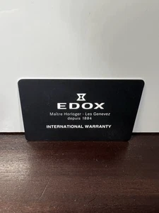 EDOX Watch International Warranty Card | Blank - Picture 1 of 2