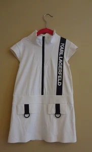 Girl's Karl Lagerfeld kids Ivory Logo Sleeveless Dress in size 6 - Picture 1 of 7