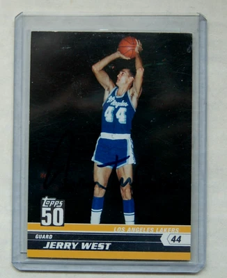 Topps 50 Jerry West Autografiado Los Angeles Lakers con Certificado de Autenticidad HOF Foto 1 de 3